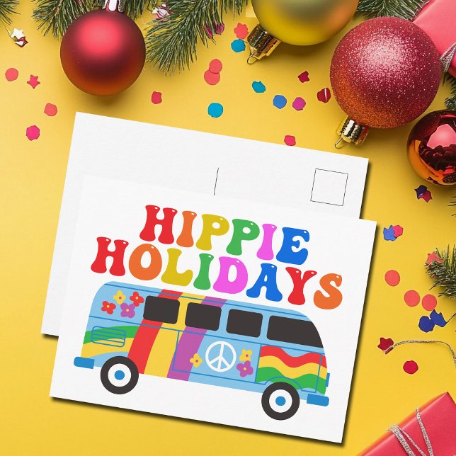 Postal Vacaciones Hippie Cute Retro 70 Van Holiday (Subido por el creador)
