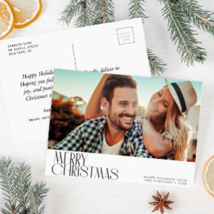 Postal vacaciones mínimas de navidades de saludos