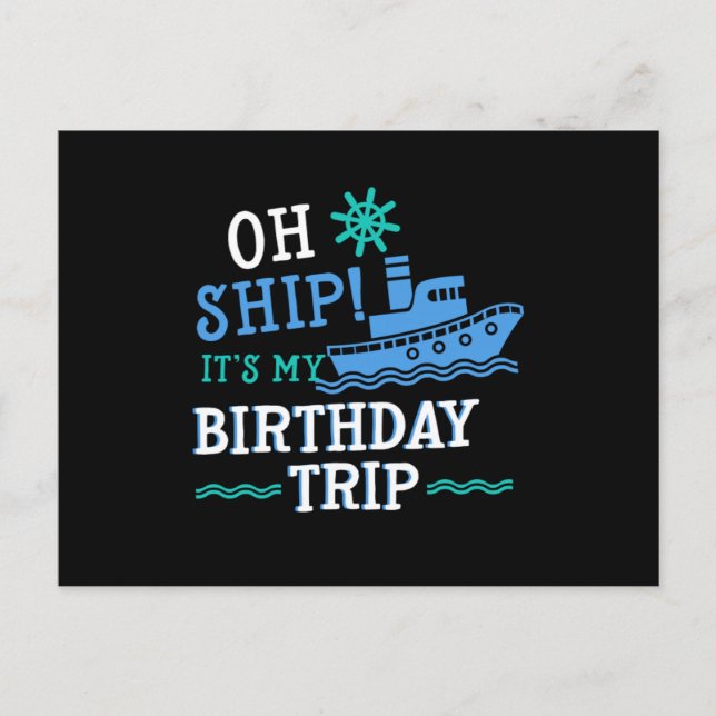 Postal Vacaciones para cruceros de travesía de cumpleaños (Anverso)