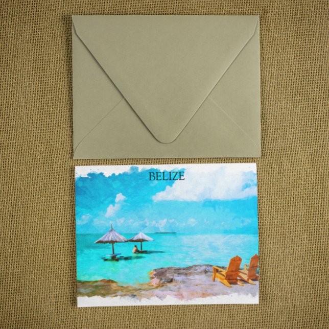 Postal Vacaciones Tropicales de Belice Beach (belize tropical beach view postcard)