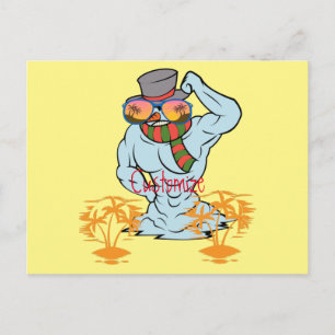 Postal Vacaciones Tropicales Musculares De Snowman Thunde
