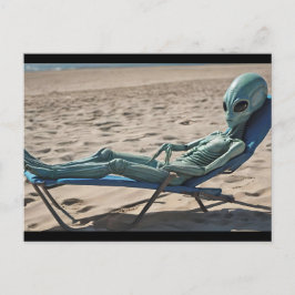 Postal vacaciones vacaciones alienígenas descansar en la 