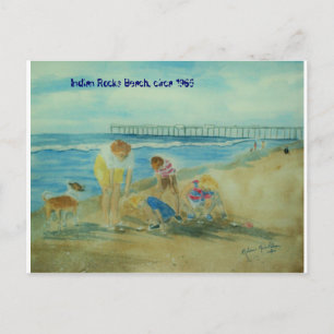 Postal Vacaciones veraniegas en playa de rocas indias