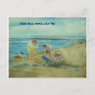 Postal Vacaciones veraniegas en playa de rocas indias