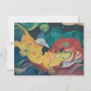 Postal Vacas, amarillo-rojo-verde (1912) de Franz Marc