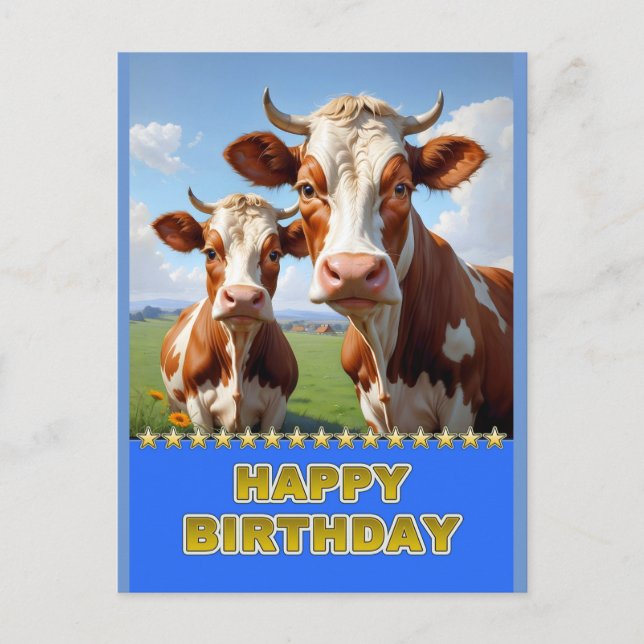 Postal vacas de cumpleaños (Anverso)