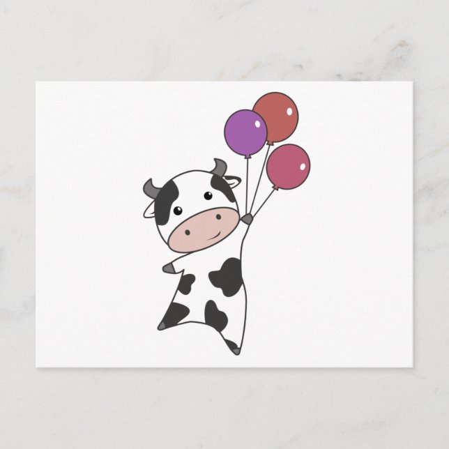 Postal Vacas de ternera vuelan globos para matar animales (Anverso)