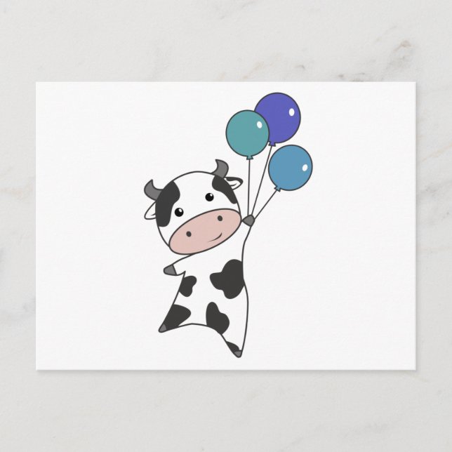 Postal Vacas de ternera vuelan globos para matar animales (Anverso)