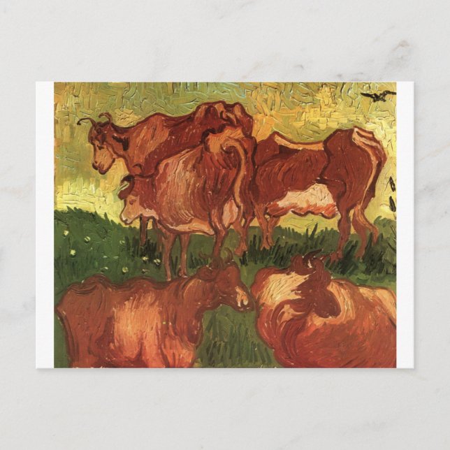 Postal Vacas de Vincent van Gogh (Anverso)