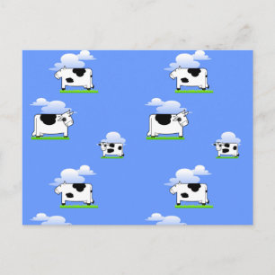 Postal Vacas divertida lindo patrón de vaca loca personal