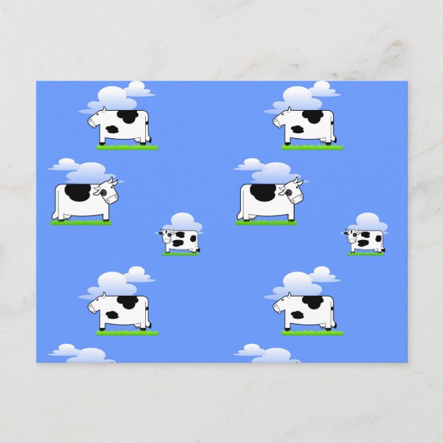 Postal Vacas divertida lindo patrón de vaca loca personal (Anverso)
