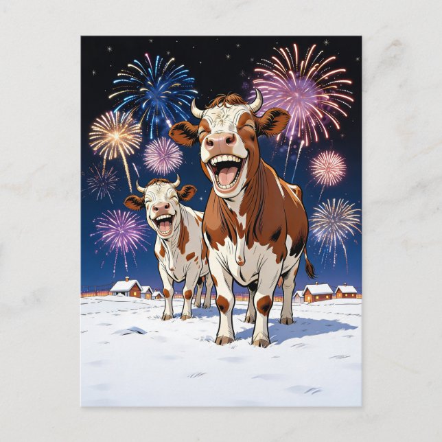 Postal vacas divertidas (Anverso)