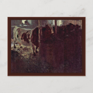 Postal Vacas En El Granero Por Klimt Gustav