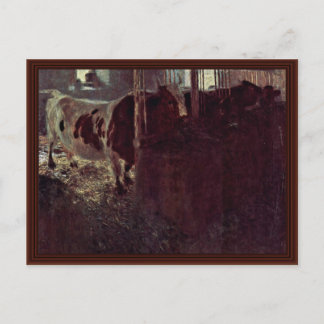 Postal Vacas En El Granero Por Klimt Gustav
