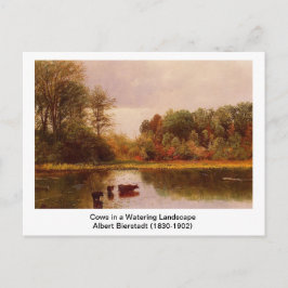 Postal Vacas en un paisaje acuático por Albert B.