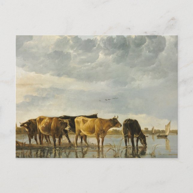 Postal Vacas en un río Aelbert Cuyp (Anverso)