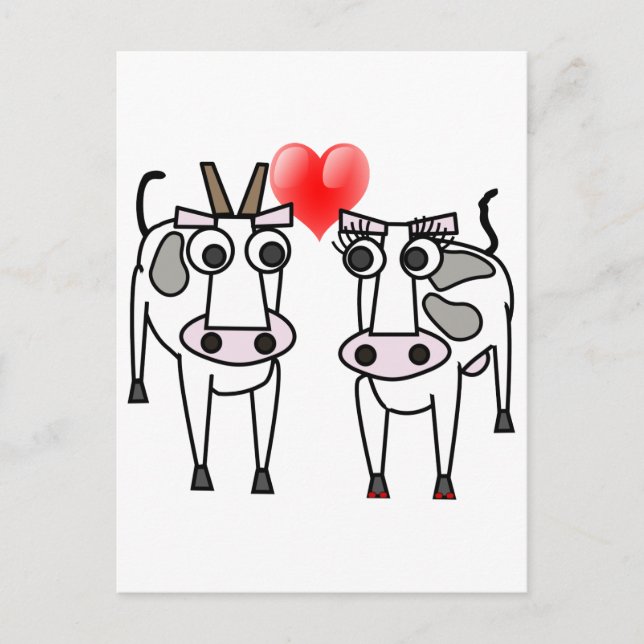 Postal Vacas enamoradas (Anverso)
