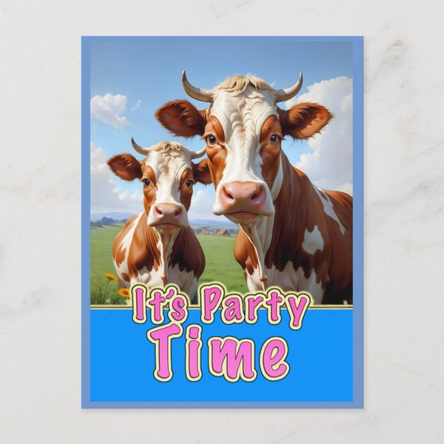 Postal vacas fiesteras (Anverso)