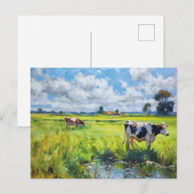 Postal Vacas pastando junto al río Havel (Anverso / Reverso)