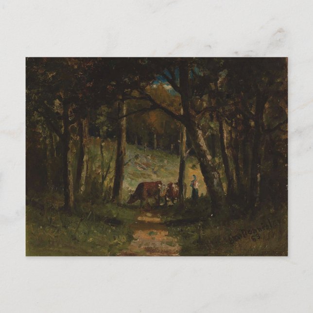 Postal Vacas Por Camino En El Bosque - Edward Banister (Anverso)