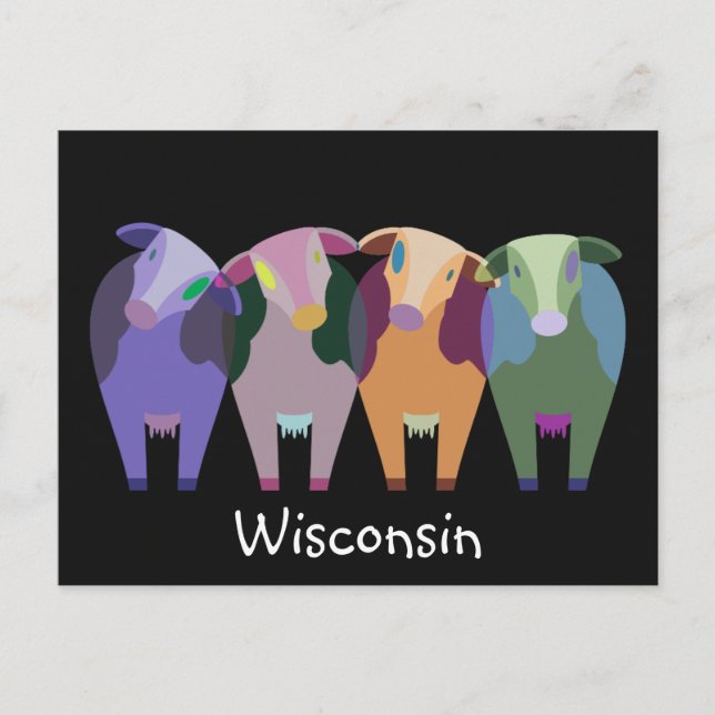 Postal Vacas Resumen de Granja de Wisconsin (Anverso)