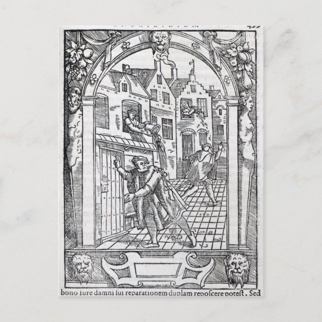 Postal Vaciando las macetas de la cámara (Anverso)