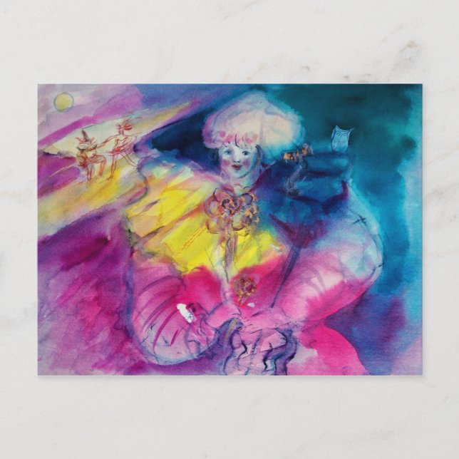 POSTAL VACUNO CON OWL Y VIOLÍN (Anverso)