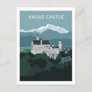 Postal Vaduz Castle Liechtenstein Stylist Ilustracion