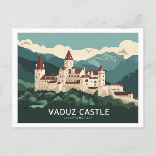 Postal Vaduz Castle Liechtenstein Stylist Ilustracion