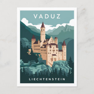 Postal Vaduz Castle Liechtenstein Viaje de época