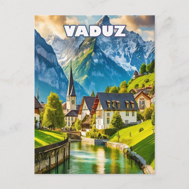 Postal Vaduz, joyau alpin du Liechtenstein (Anverso)