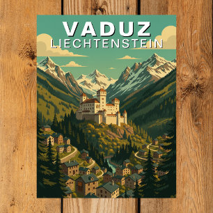 Postal Vaduz, Liechtenstein Viaje por ladera alpina