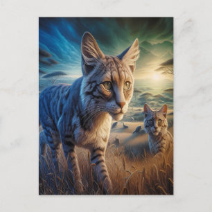 Postal Vagabundos con bigotes en una pradera