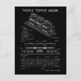 Postal Vagón Volquete Triple PTW "Plano"