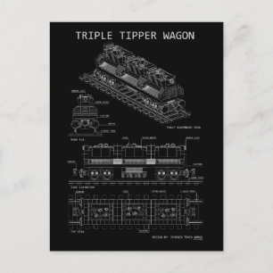 Postal Vagón Volquete Triple PTW "Plano"
