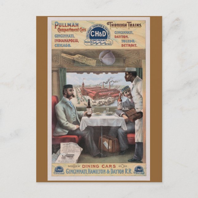 Postal vagones de tren de Pullman (Anverso)