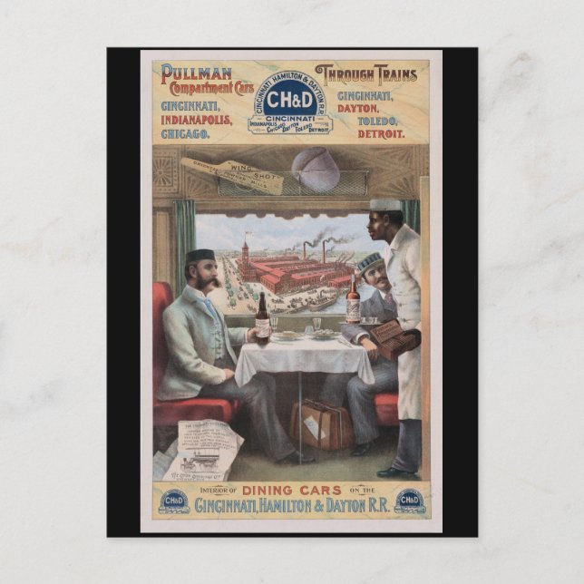 Postal vagones de tren de Pullman (Anverso)