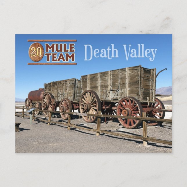 Postal Vagones del equipo de 20 mulas, Death Valley, Cali (Anverso)