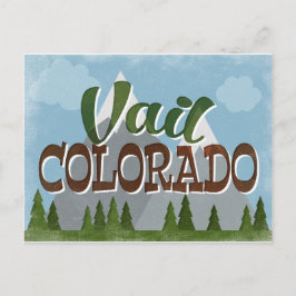 Postal Vail Colorado Postcard Fun Retro Snowy Mountains