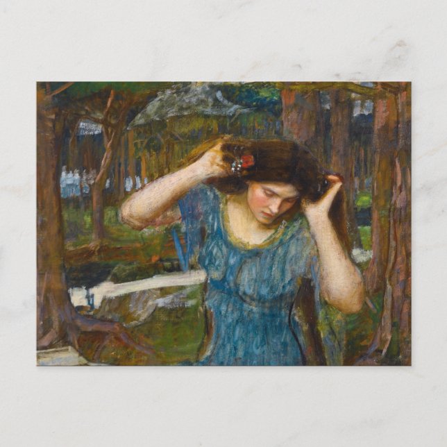 Postal Vain Lamorna Study for Lamia by Waterhouse (Anverso)