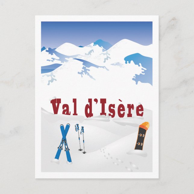 Postal Val d'Isere, Alpes franceses, (Anverso)