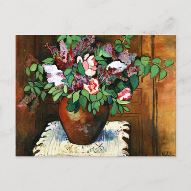 Postal Valadon - Vase de flores, 1921 (Anverso)