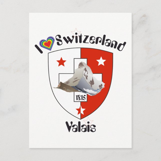 Postal Valais Suisse / Wallis Schweiz Postkarte (Anverso)