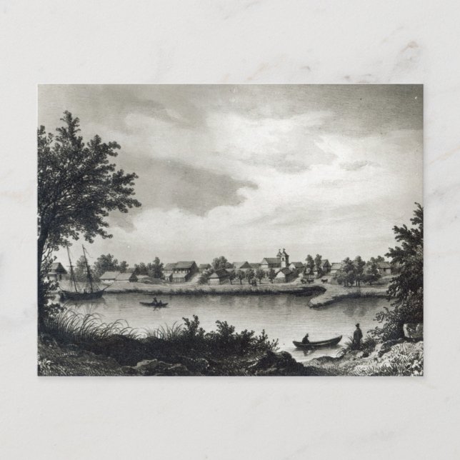 Postal Valdivia, de 'La historia de Chile' grabada (Anverso)