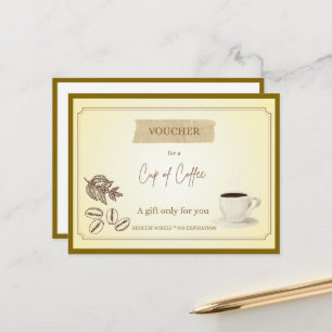 Postal Vale de regalo 'Taza de Café' Divertido