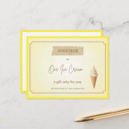 Postal Vale de regalo 'Un helado' divertido