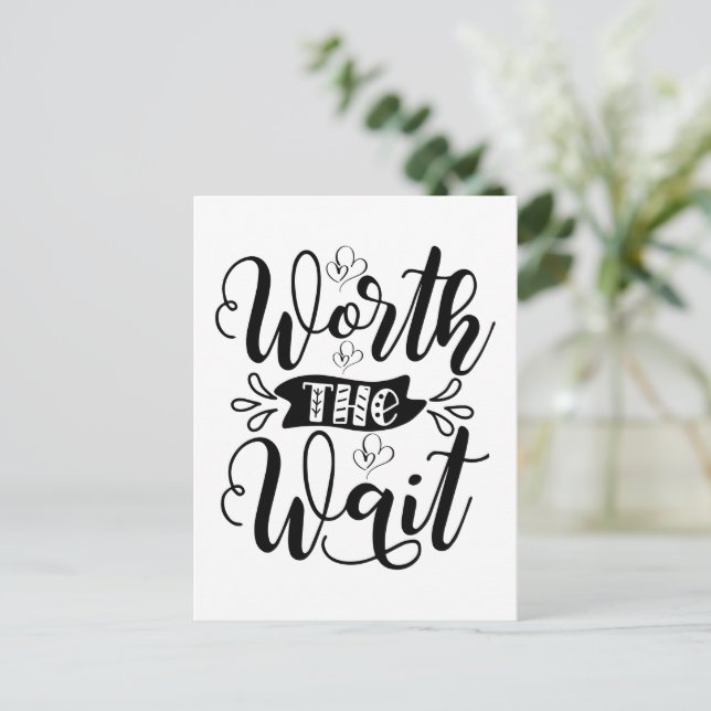 Postal Vale la pena el traje de espera, vale la pena espe (Anverso de pie)