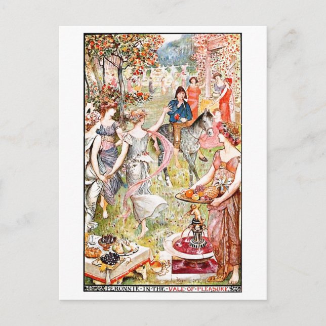 Postal Vale medieval del placer (Anverso)