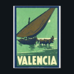 Postal Valencia, España, barco pesquero en el mar, vintag<br><div class="desc">Imagen perfecta para su nuevo diseño de impresión. Podría ser un buen regalo o un "toque final" para decorar la casa.</div>