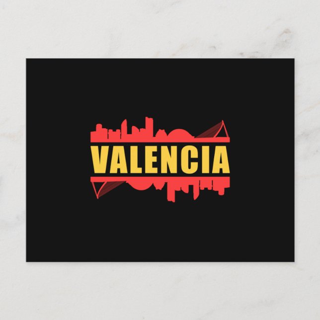 Postal Valencia España City Skyline Cityscape Gratis (Anverso)